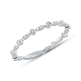 0.06ct 14k White Gold Diamond Lady's Band Size 11